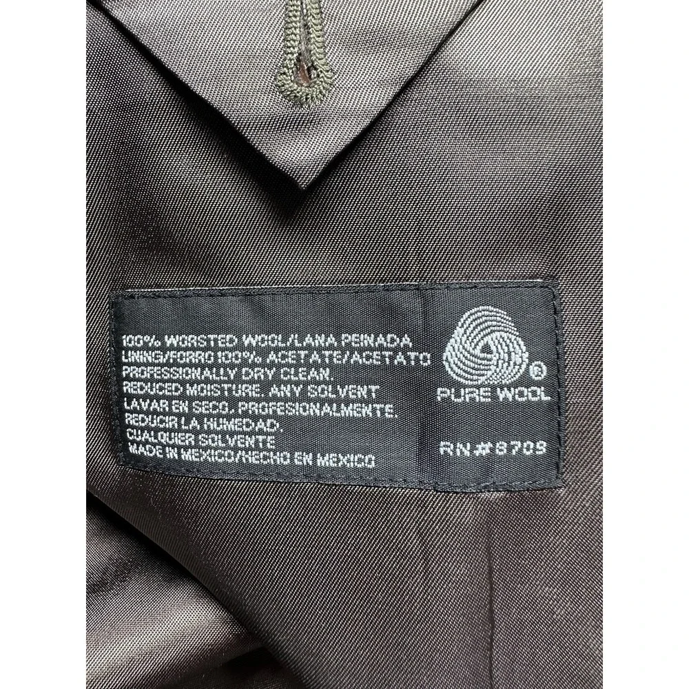 Stafford Blazer Mens 46R Brown Wool Sport Coat Classic‎ Fit Suit Jacket 3 Button